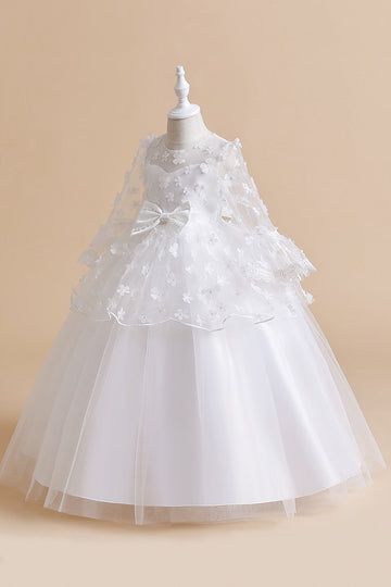 Vestido de festa rosa Tulle Girl com Appliques